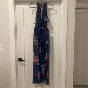 Navy blue floral Express maxi dress